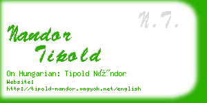 nandor tipold business card